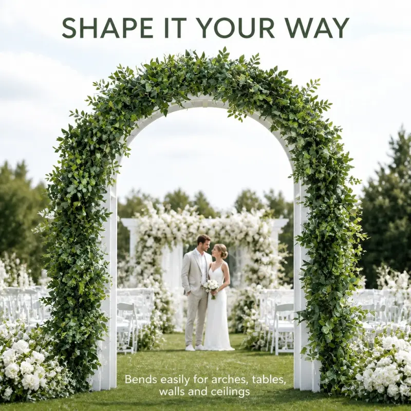 Greenery Flower Runner – Eucalyptus & Ivy Artificial Greenery Aisle Runner