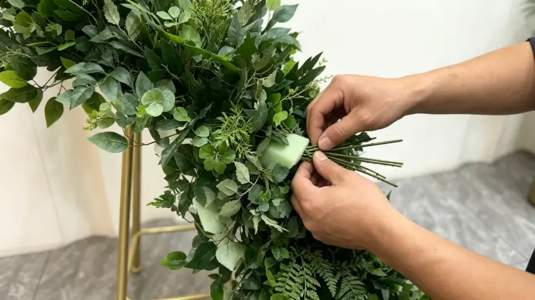 Artisan Handcrafting Artificial Flower Runner Detail Process Handmade Quality Control