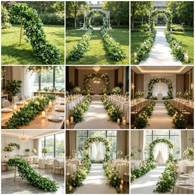 Global Wedding Event Flower Runner Projects Portfolio Cases Worldwide Artificial Flower Garland