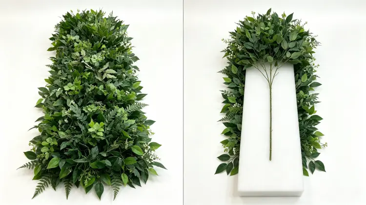 Greenery Artificial Flower Runner Backing Structure Hidden Attachment Points and Rolled Storage Form