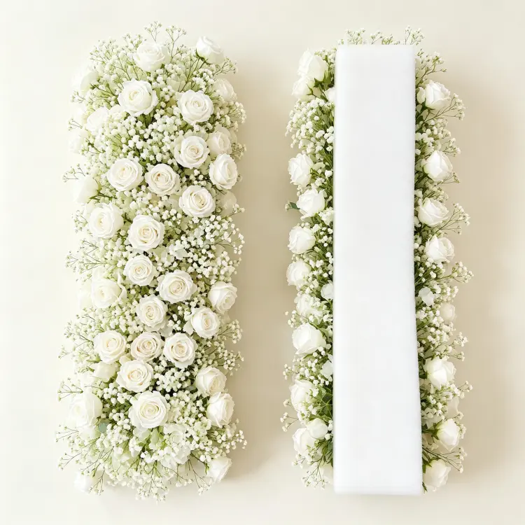 Baby's Breath Artificial Flower Runner Backing Structure Hidden Attachment Points and Rolled Storage Form