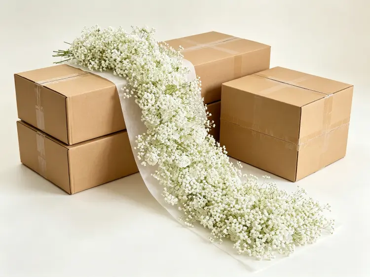 Artificial Flower Runner Rolled Packaging Carton Box Shipping Protection for Bulk Wholesale Orders