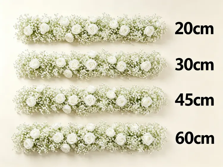 Baby's Breath Artificial Flower Runner Width Comparison 20cm 30cm 45cm 60cm Size Guide