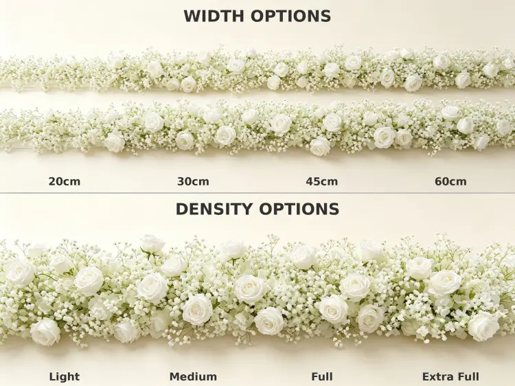 Custom Baby's Breath Artificial Flower Runner Color Width Density and OEM Design Options for Wholesale