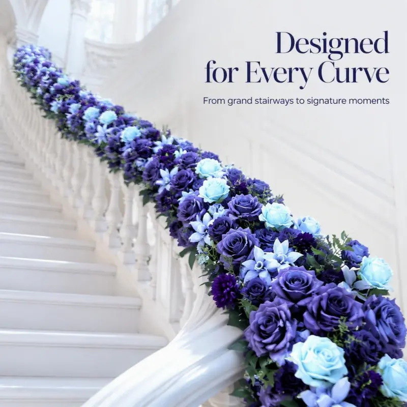 Purple Flower Runner – Lavender Rose & Mint Artificial Aisle Runner