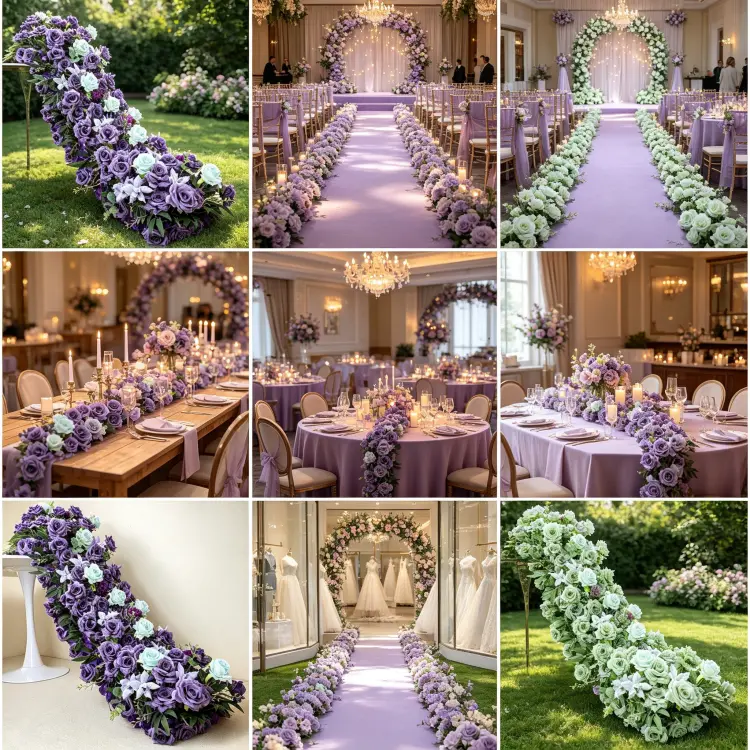 Global Wedding Event Flower Runner Projects Portfolio Cases Worldwide Artificial Flower Garland