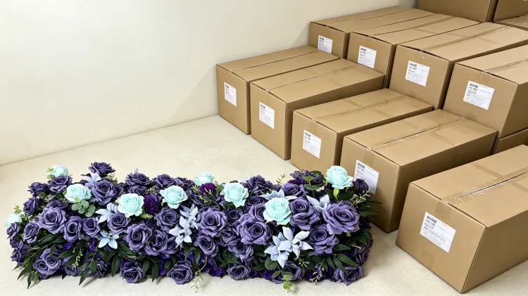 Artificial Flower Runner Rolled Packaging Carton Box Shipping Protection for Bulk Wholesale Orders