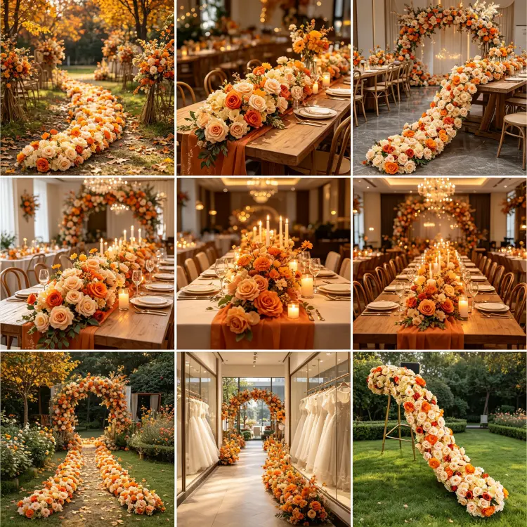 Global Wedding Event Flower Runner Projects Portfolio Cases Worldwide Artificial Flower Garland