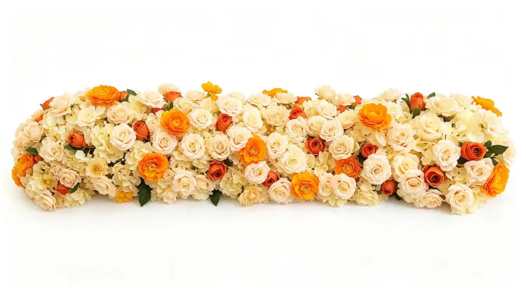 Orange Flower Runner Front View Full Length Flat Lay on White Background