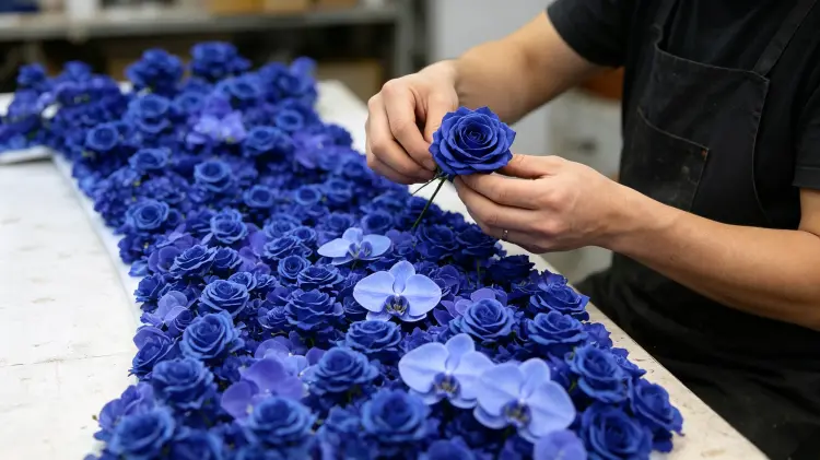 Artisan Handcrafting Artificial Flower Runner Detail Process Handmade Quality Control