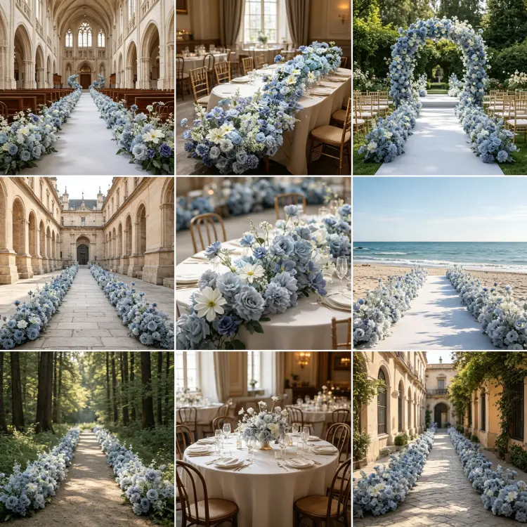 Global Wedding Event Flower Runner Projects Portfolio Cases Worldwide Artificial Flower Garland