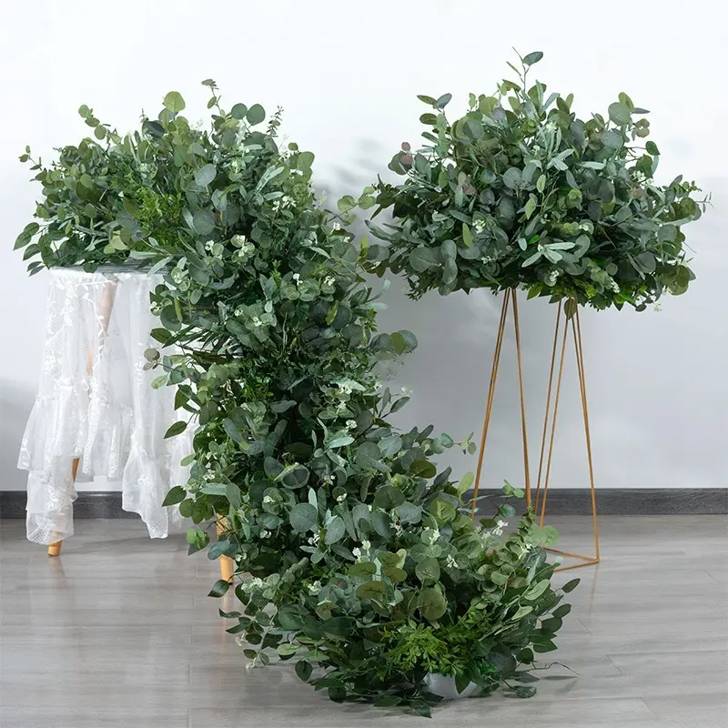 Greenery Flower Runner – Eucalyptus & Ivy Artificial Greenery Aisle Runner