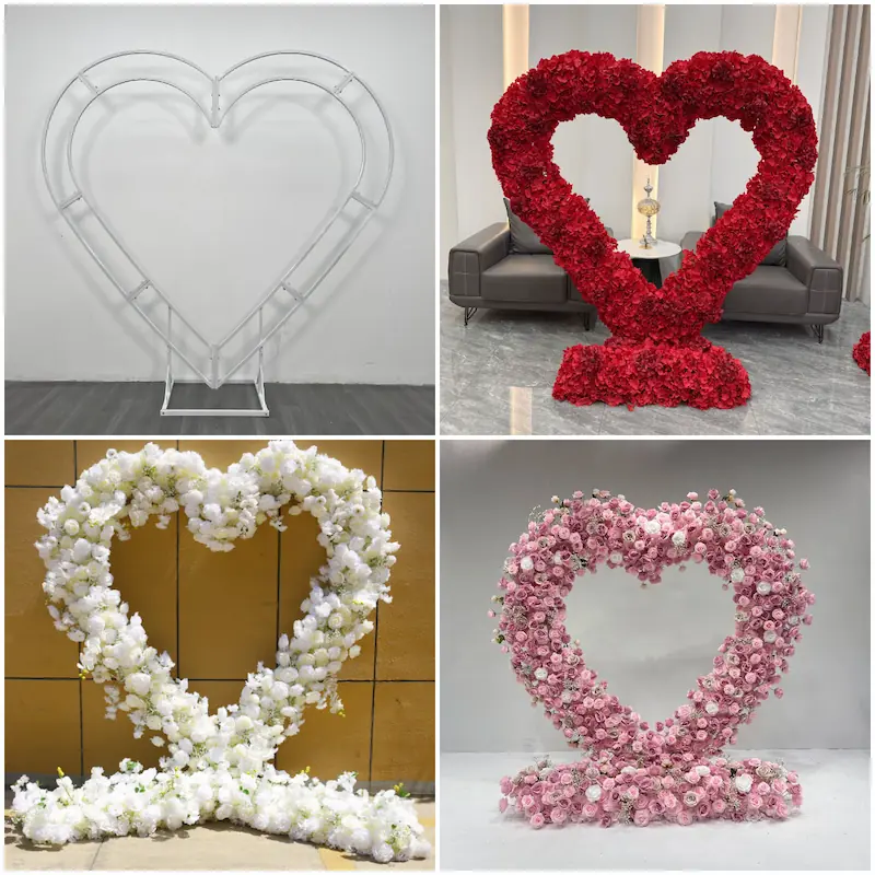 Red Heart Arch Backdrop for Proposal – Will You Marry Me Sign（Complete Romantic Arch + Sign Set）