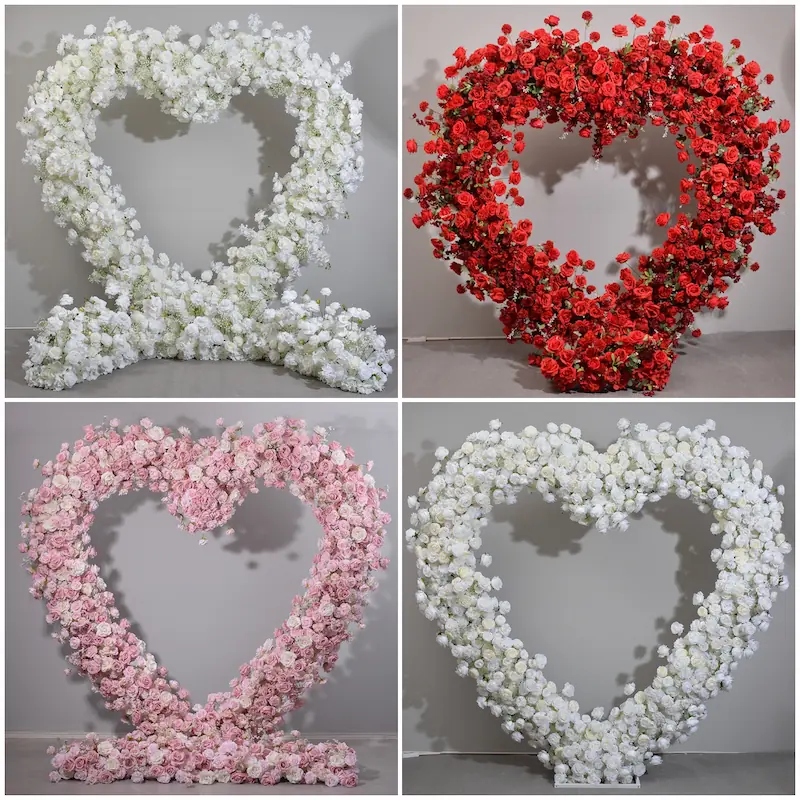 Red Heart Arch Backdrop for Proposal – Will You Marry Me Sign（Complete Romantic Arch + Sign Set）