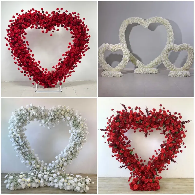 Red Heart Arch Backdrop for Proposal – Will You Marry Me Sign（Complete Romantic Arch + Sign Set）