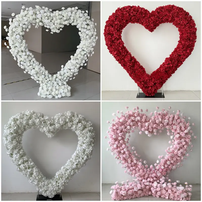 Red Heart Arch Backdrop for Proposal – Will You Marry Me Sign（Complete Romantic Arch + Sign Set）