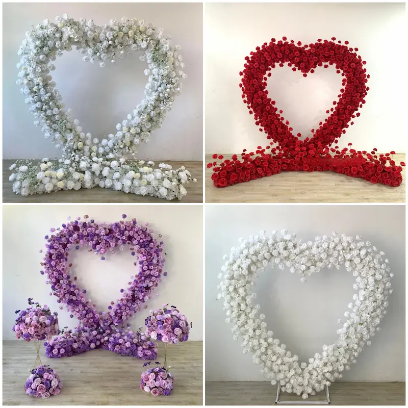 Red Heart Arch Backdrop for Proposal – Will You Marry Me Sign（Complete Romantic Arch + Sign Set）