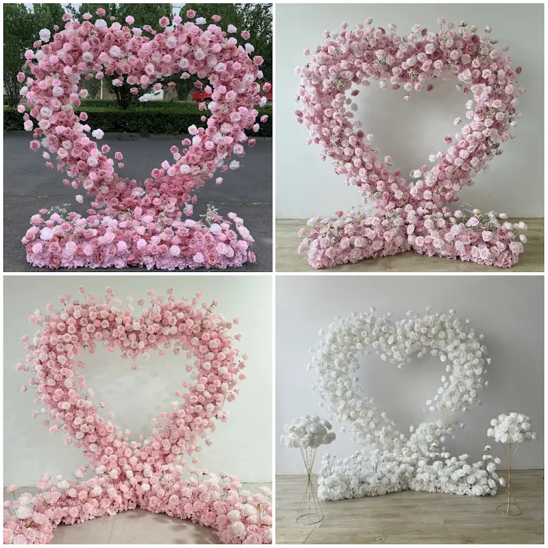 Red Heart Arch Backdrop for Proposal – Will You Marry Me Sign（Complete Romantic Arch + Sign Set）