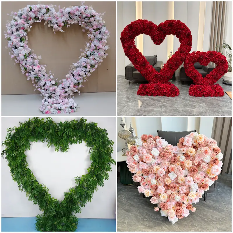Red Heart Arch Backdrop for Proposal – Will You Marry Me Sign（Complete Romantic Arch + Sign Set）