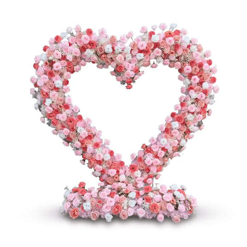 8ft Heart Shaped Flower Backdrop Heavy Duty Stand – Wedding