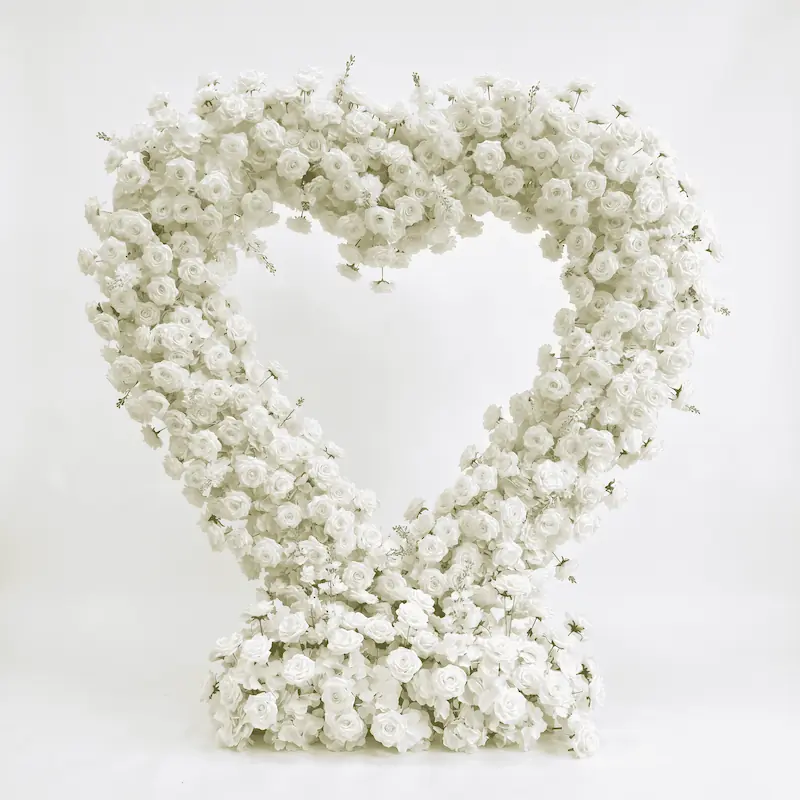 Custom Size White Heart Flower Arch – ODM Wedding Ceremony