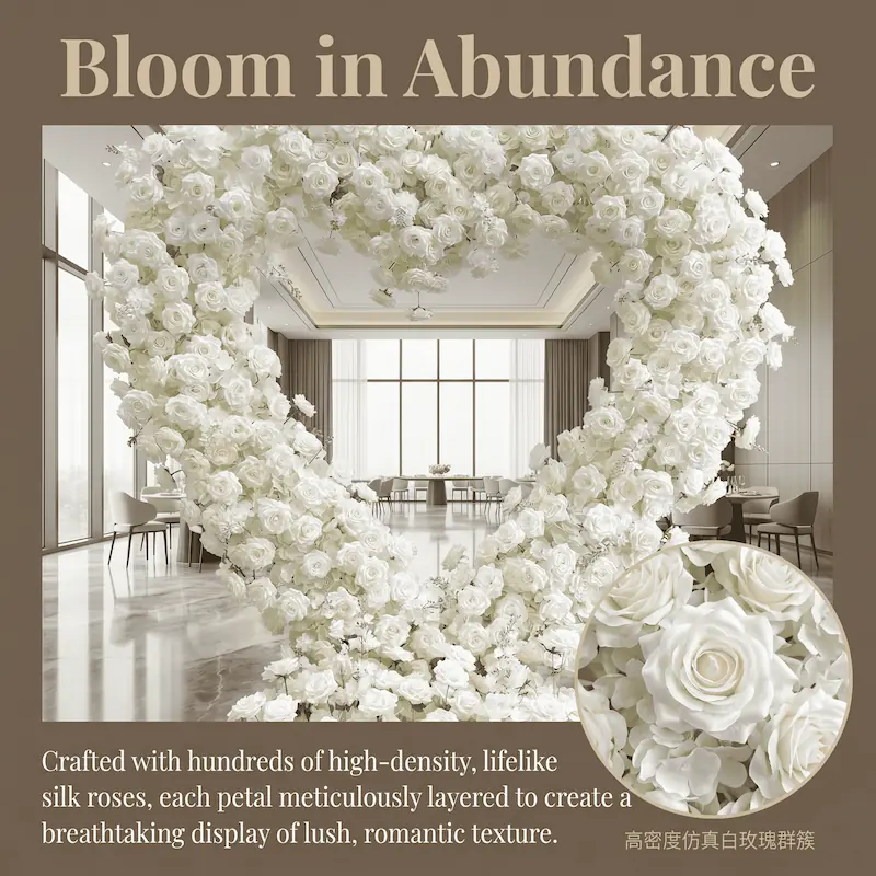 Custom Size White Heart Flower Arch – ODM Wedding Ceremony