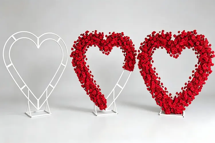 metal heart arch removable flower panels installation steps