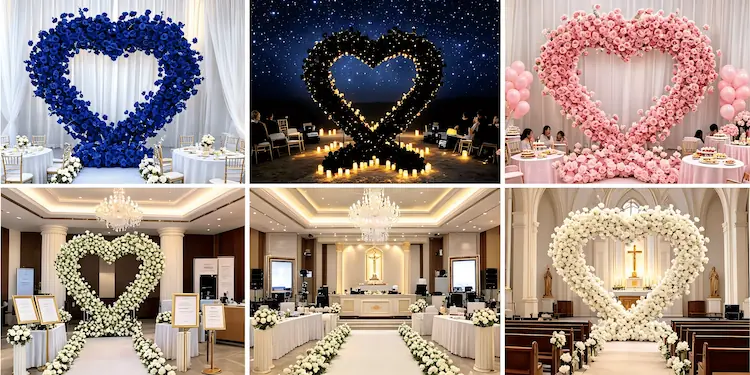 international event cases using XIBO metal heart shaped arches