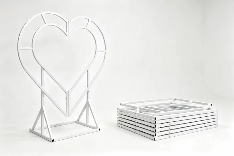 metal heart arch folded storage portable transport