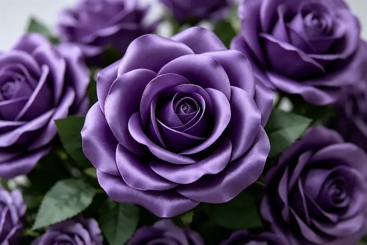 realistic purple silk rose texture close up petals