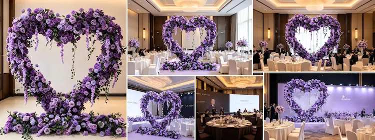 international event cases using XIBO purple heart flower arches
