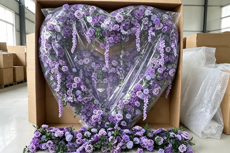 purple heart arch packaging in carton for shipping