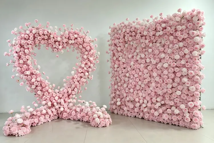 4x4ft heart flower wall size comparison compact