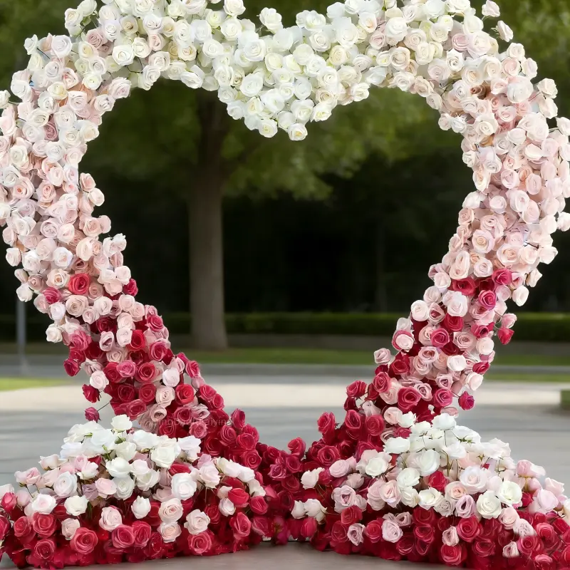 Heart Shaped Artificial Flower Wall – Custom Color & Size Available