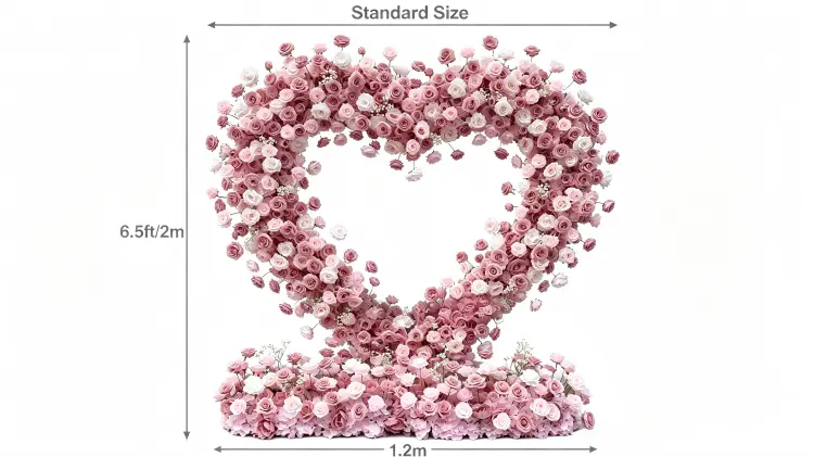 heart wedding arch dimensions 6.5ft 2m size chart outdoor