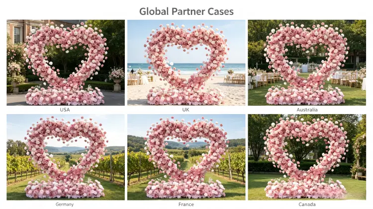global wedding heart arch client case studies