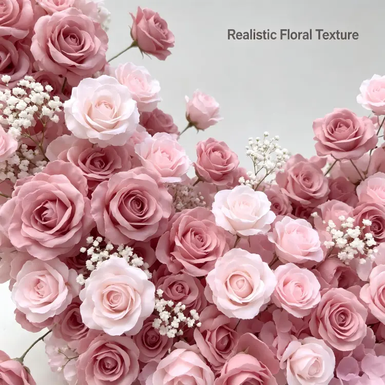 dusty rose flowers close up detail heart arch texture