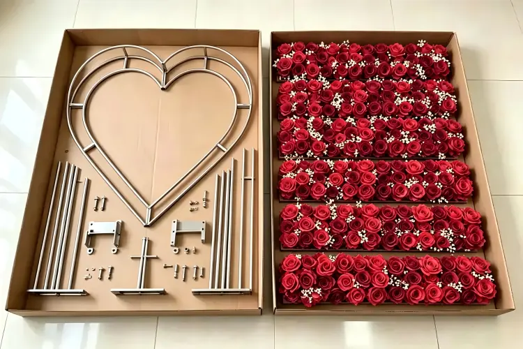 heart flower arch product packaging carton box 2 boxes