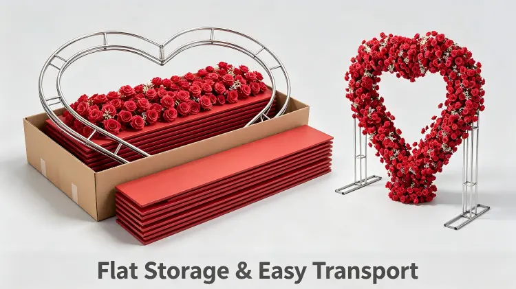 foldable oversized heart arch flat storage transport packaging 2 boxes