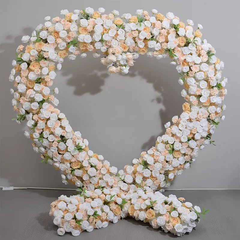 Gold Double Heart Flower Arch