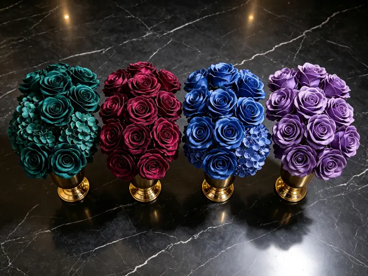 Four core jewel tone wedding colors emerald green burgundy ruby sapphire blue amethyst purple