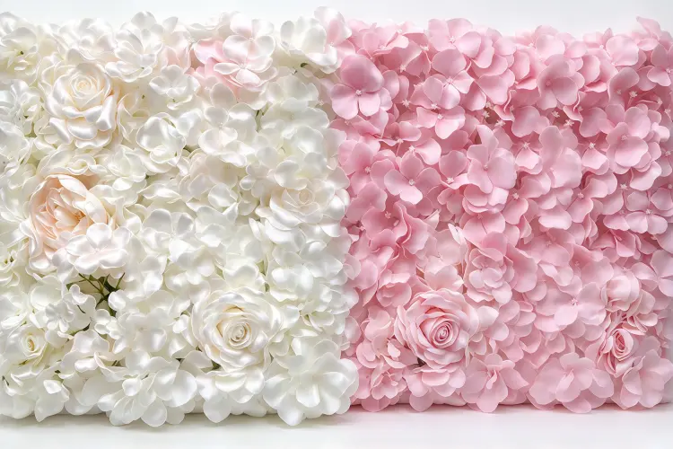 Premium vs budget artificial flower wall panel density and petal texture comparison