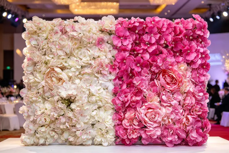 Faded and shedding budget flower wall compared to fresh premium wall