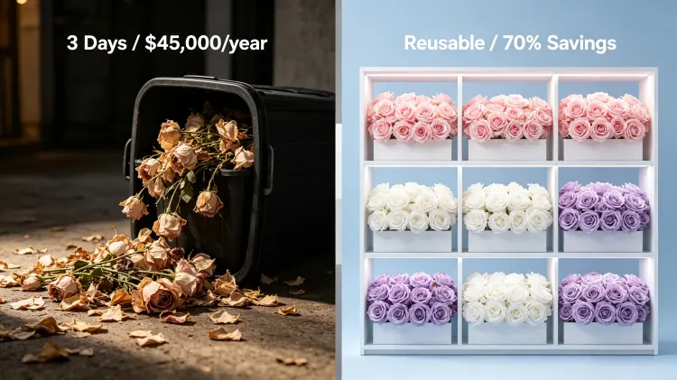 fresh vs artificial flowers for floral school training comparison