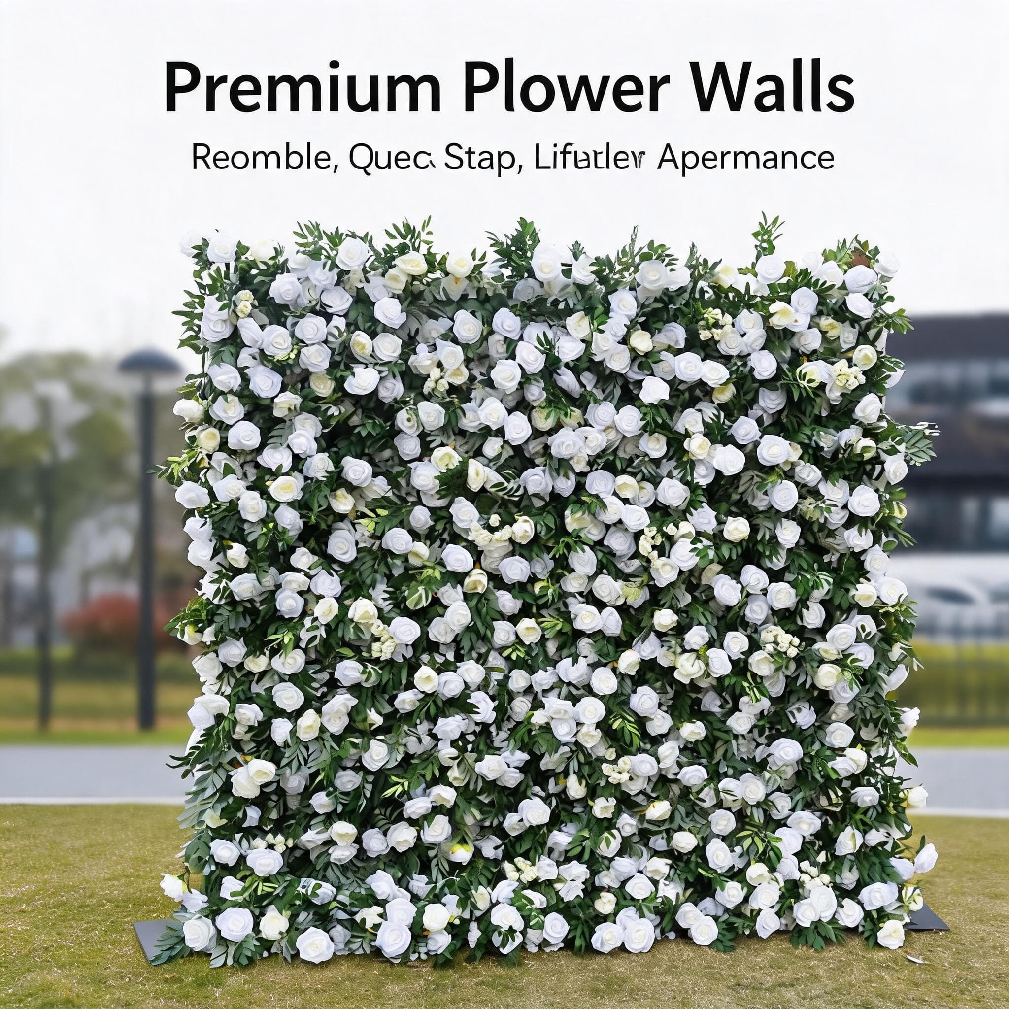 Roll Up Flower Wall Backdrop – 8x8ft with Zipper Portable Design