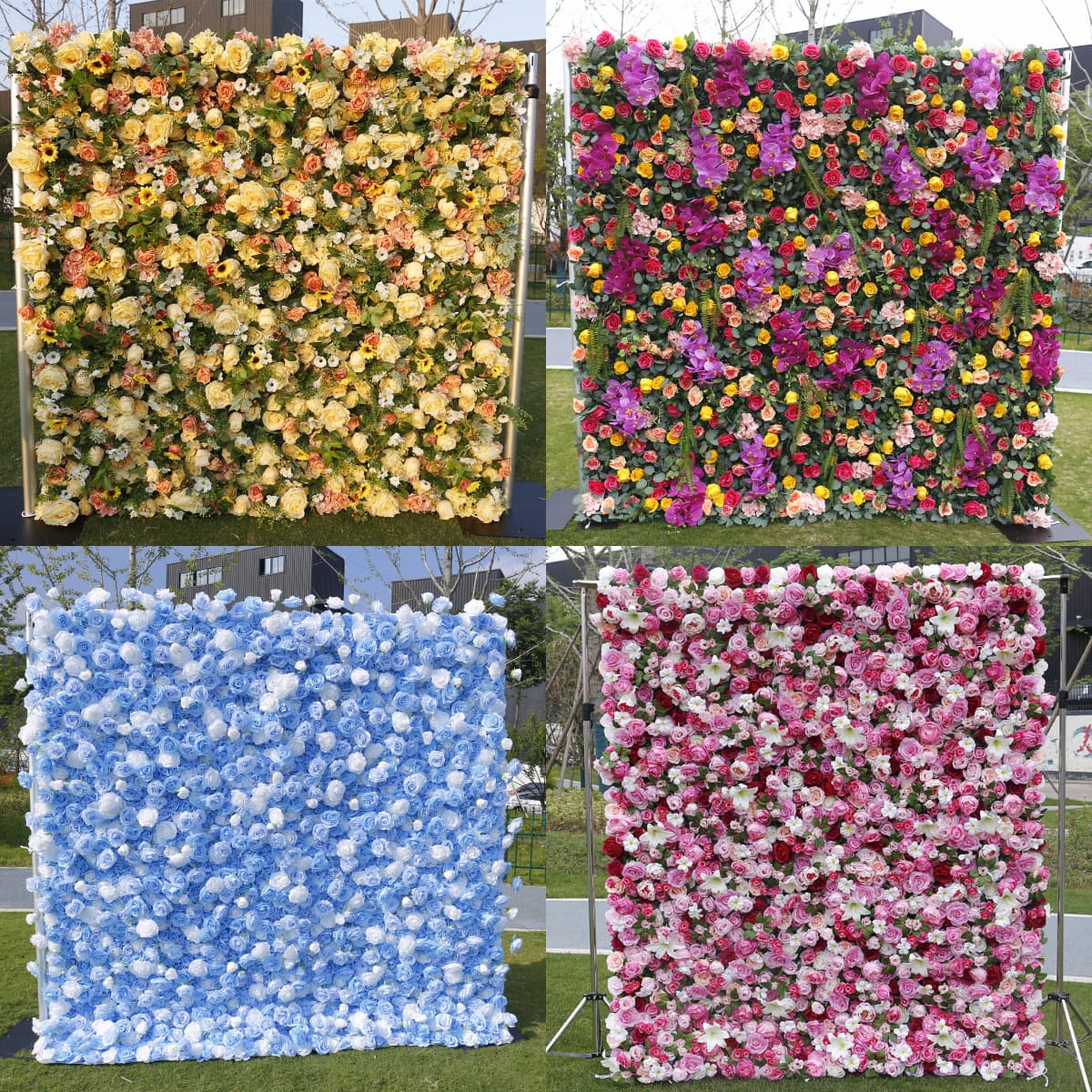 Roll Up Flower Wall Backdrop – 8x8ft with Zipper Portable Design