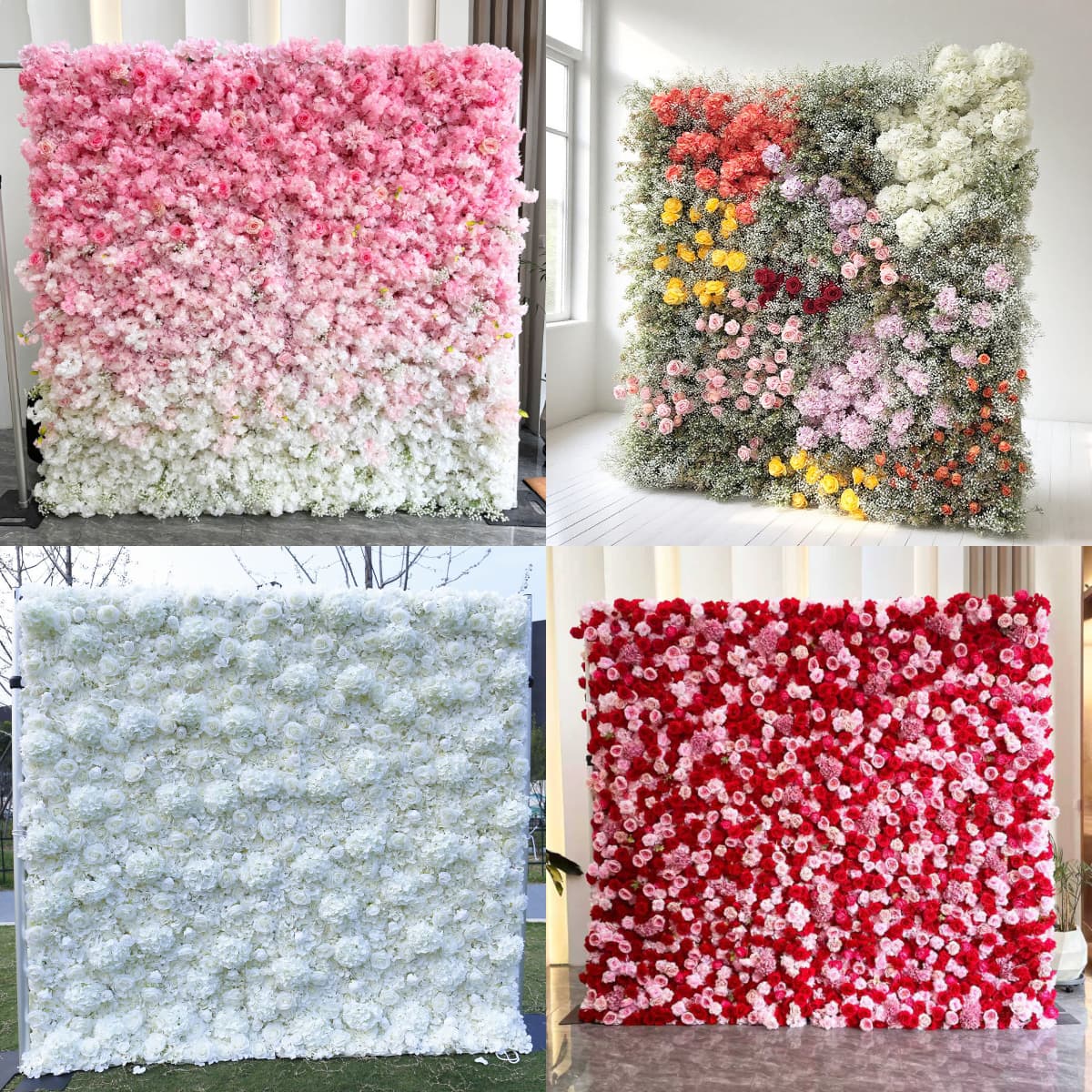 Rose Wall Backdrop – Wholesale Artificial Rose Flower Wall