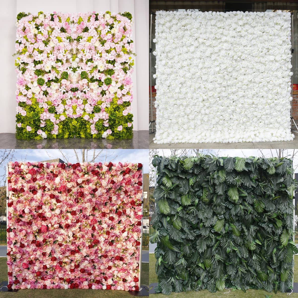 Pink Artificial Flower Wall – 8x8ft Wedding Backdrop