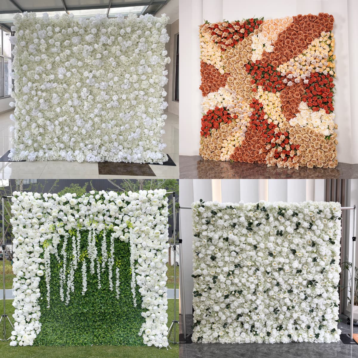 Pink Artificial Flower Wall – 8x8ft Wedding Backdrop